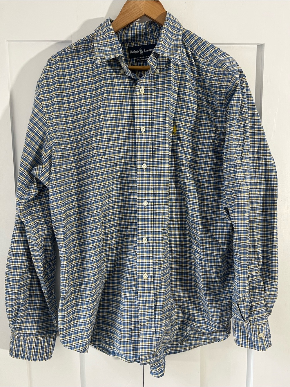 Ralph Lauren Blue and Yellow Plaid Button-Down Shirt